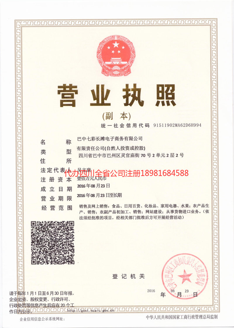 金口河金口河七彩长滩电子商务有限公司